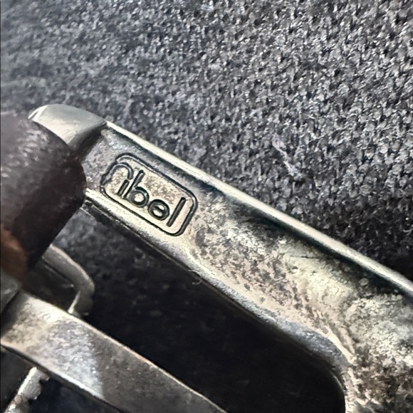 Fibel buckle Brown Leather Belt with Silver Accents main image 5